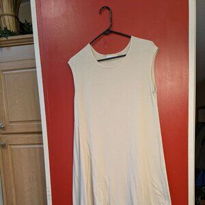 Bryn Walker Sleeveless Tunic Womens Small Cream w/ Asymmetrical Hem Pullover Top